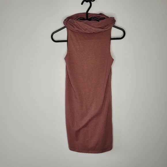 American Apparel mauve bodycon sleeveless cowl neck dress size small - Picture 7 of 8